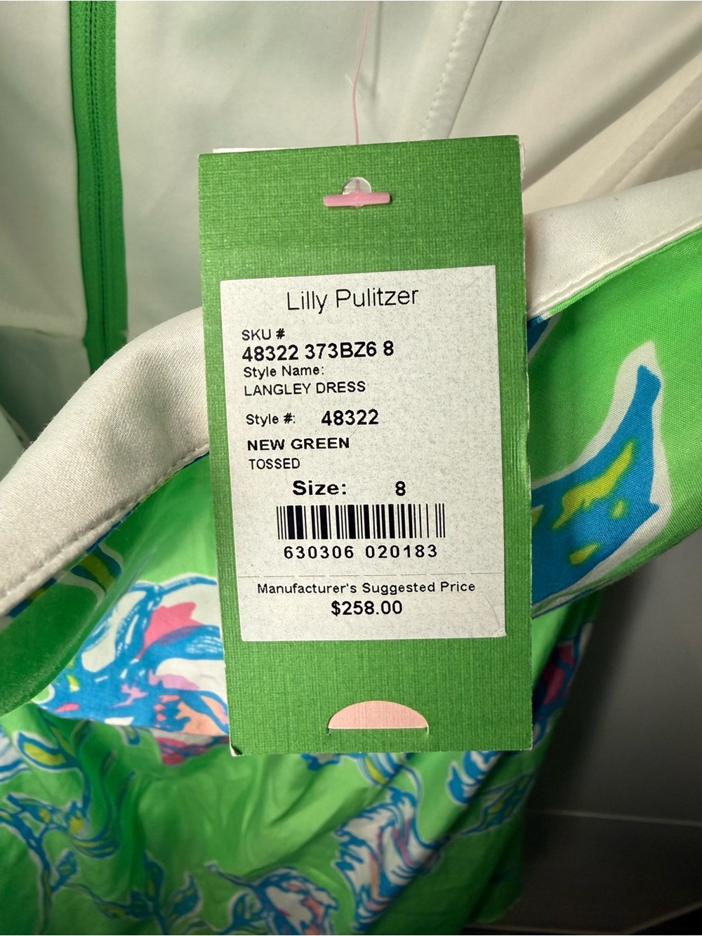 Lilly Pulitzer Strapless Langley Fluorescent Green Floral Dress - Picture 7 of 7